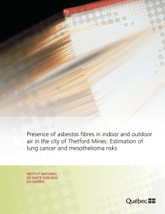 Presence of asbestos fibres in indoor and outdoor air in the city of