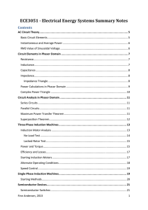 ECE3051 - Electrical Energy Systems Summary Notes