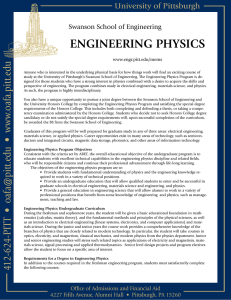 Swanson School of Engineering. The Engineering Physics
