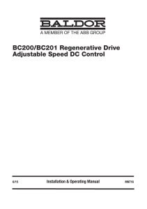 BC200/BC201 Regenerative Drive Adjustable Speed