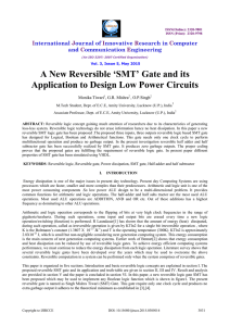 A New Reversible `SMT` Gate and its Application to