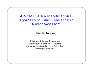 AR-SMT: A Microarchitectural Approach to Fault Tolerance in