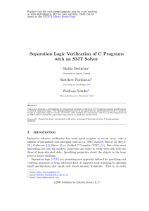 Separation Logic Verification of C Programs with an SMT Solver