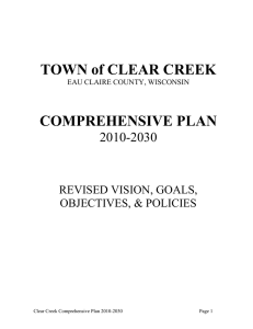 TOWN of CLEAR CREEK COMPREHENSIVE PLAN