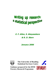 Writing up research - University of Reading
