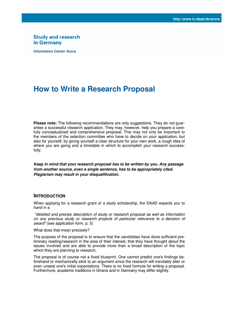 note on research proposal