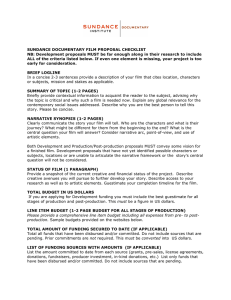 Sundance Documentary Film Proposal Checklist