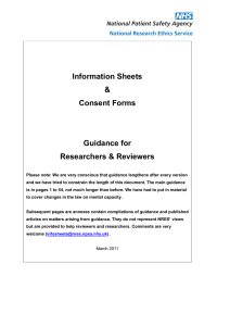 Information sheets and consent forms