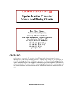 Bipolar Junction Transistor Models and Biasing
