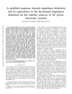 A modified sequence domain impedance definition and