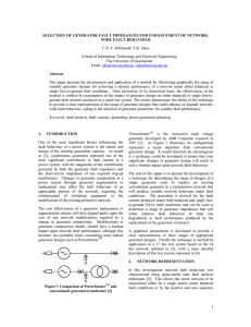1 SELECTION OF GENERATOR FAULT IMPEDANCES FOR