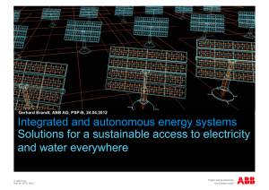 Integrated and autonomous energy systems Solutions for a