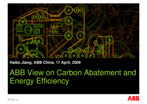 ABB View on Carbon Abatement and Energy Efficiency