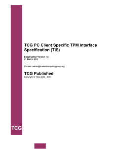 TCG PC Client Specific TPM Interface Specification (TIS)