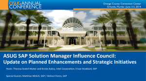 3010 ASUG SAP Solution Manager Influence Council