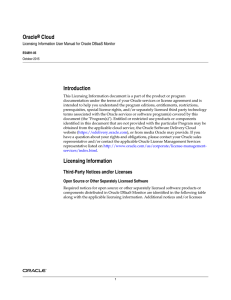 Licensing Information User Manual for Oracle DBaaS Monitor