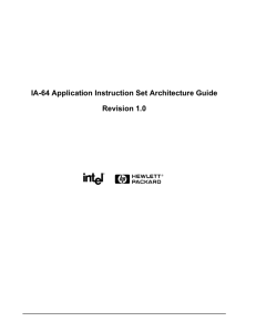 IA-64 Application Instruction Set Architecture Guide Revision 1.0