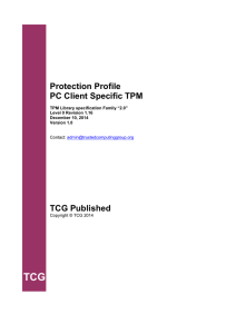 Protection Profile PC Client Specific TPM TCG