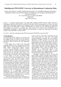 Modelling the PWM SEPIC Converter in Discontinuous Conduction