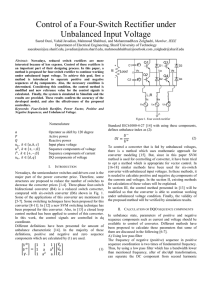 Control of a Four-Switch Rectifier under Unbalanced Input Voltage