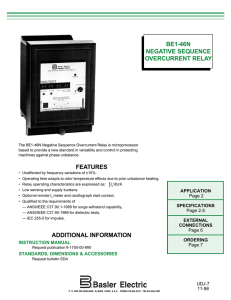 BE1-46N NEGATIVE SEQUENCE OVERCURRENT RELAY
