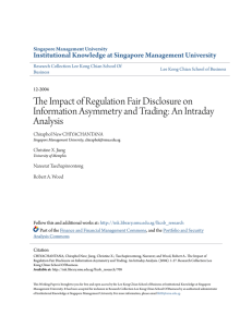 The Impact of Regulation Fair Disclosure on Information Asymmetry
