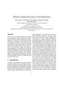 Minimal credential disclosure in Trust Negotiations