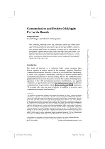 Communication and Decision-Making in Corporate Boards