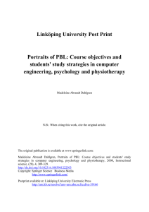 Portraits of PBL: Course objectives and students` study