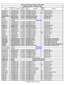Fall Term Final Exam Schedule, 2015