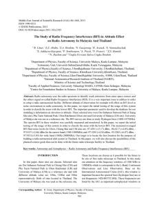 The Study of Radio Frequency Interference (RFI) in Altitude Effect on