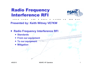 Radio Frequency Interference RFI