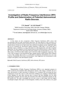 Investigation of Radio Frequency Interference (RFI)