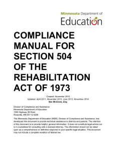 Compliance Manual for Section 504