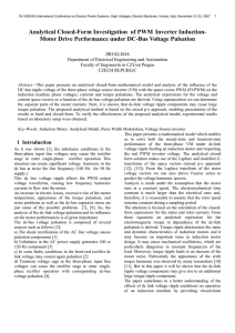 Analytical Closed-Form Investigation of PWM Inverter Induction