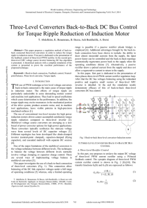 Three-Level Converters Back-to-Back DC Bus Control for Torque