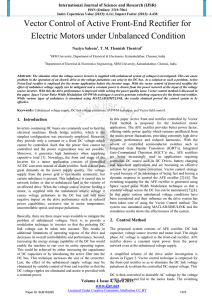 Vector Control of Active Front-End Rectifier for Electric Motors under