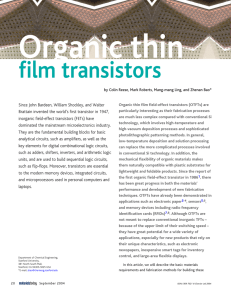 Organic thin film transistors