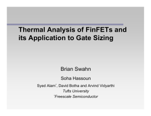 Thermal Analysis of FinFETs and its Application to Gate Sizing