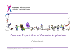 Consumer Expectations of Genomics Applications