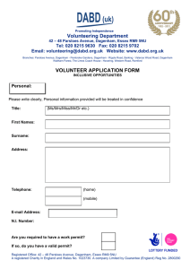 Volunteer application form