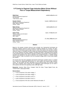 V/F Control of Squirrel Cage Induction Motor Drives Without Flux or