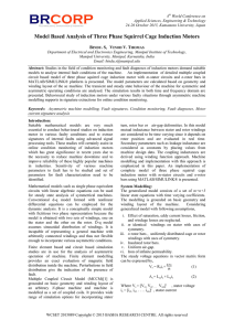 Model Based Analysis of Three Phase Squirrel Cage Induction Motors