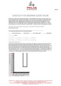 CHECKLIST FOR ORDERING DOORS ONLINE
