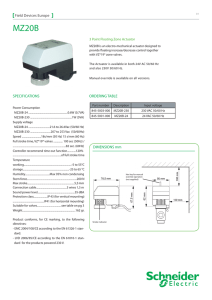 SPECIFICATIONS Field Devices Europe ORDERING TABLE