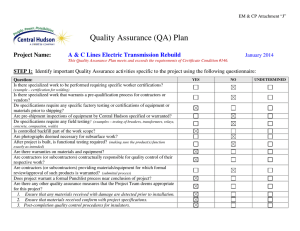 Attachment J – Quality Assurance Plan