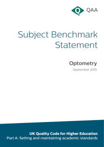 Subject Benchmark Statement: Optometry