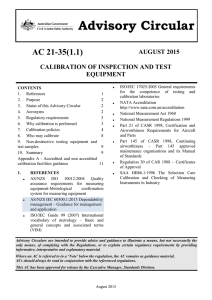 AC 21-35(1.1): Calibration of inspection and test equipment