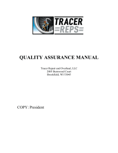 QUALITY ASSURANCE MANUAL - Tracer Repair and Overhaul