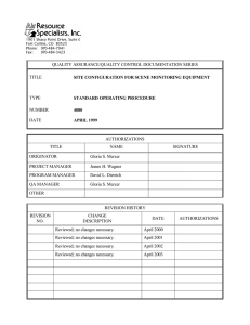 quality assurance/quality control documentation series title site